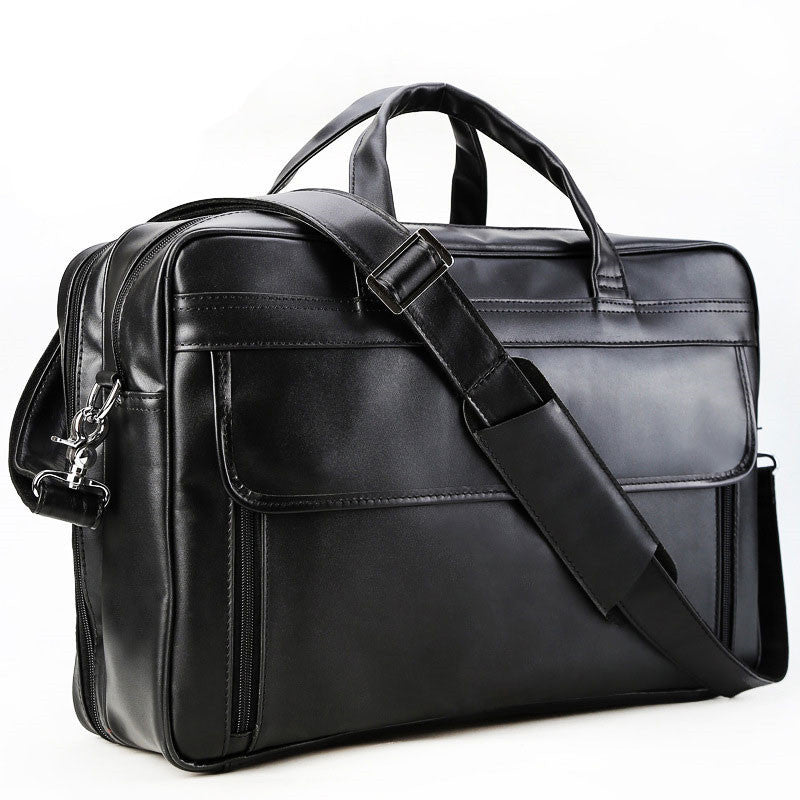 Sac à Bandoulière en Cuir Noir – Élégance Minimaliste