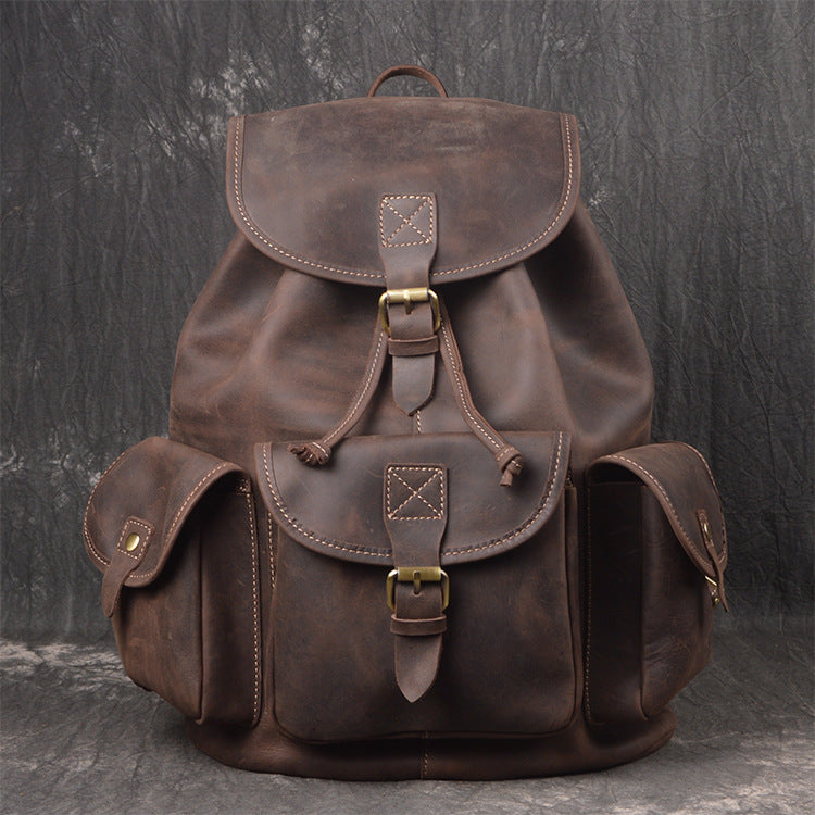 Sac à dos à cordon en cuir