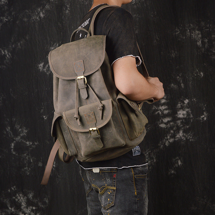 Sac à dos à cordon en cuir