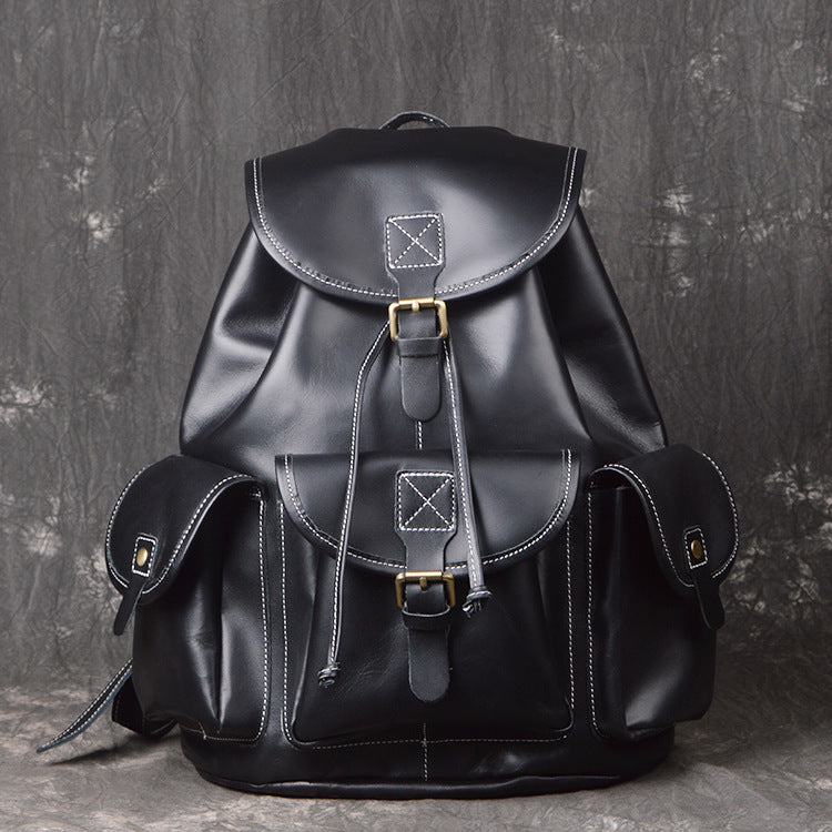 Sac à dos à cordon en cuir