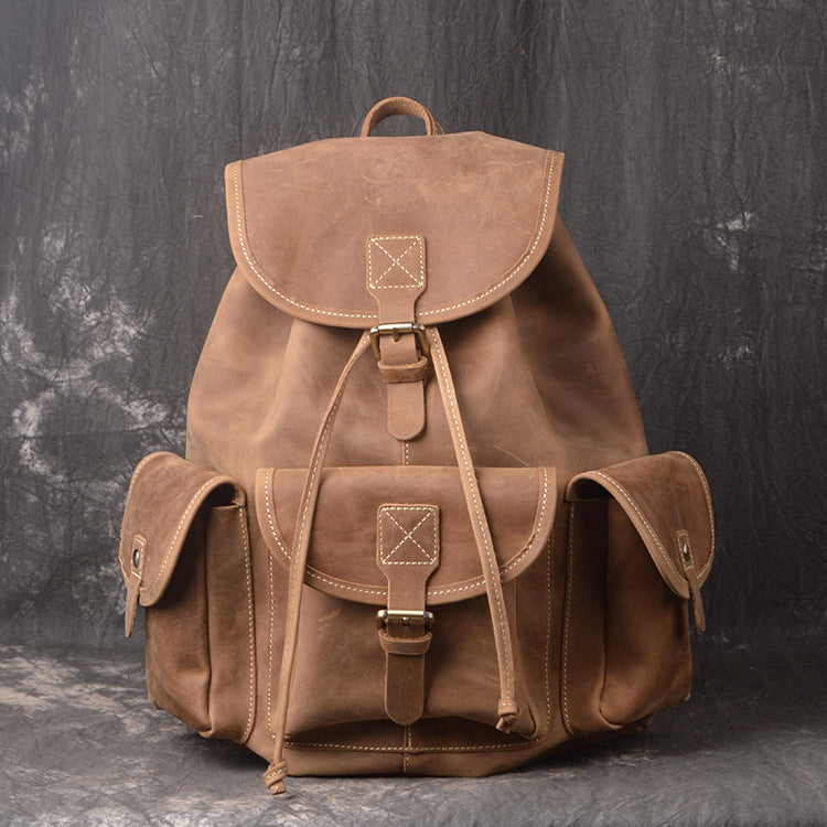 Sac à dos à cordon en cuir