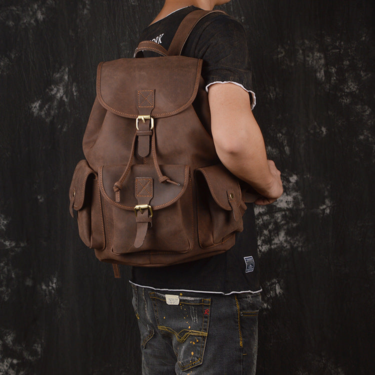 Sac à dos à cordon en cuir