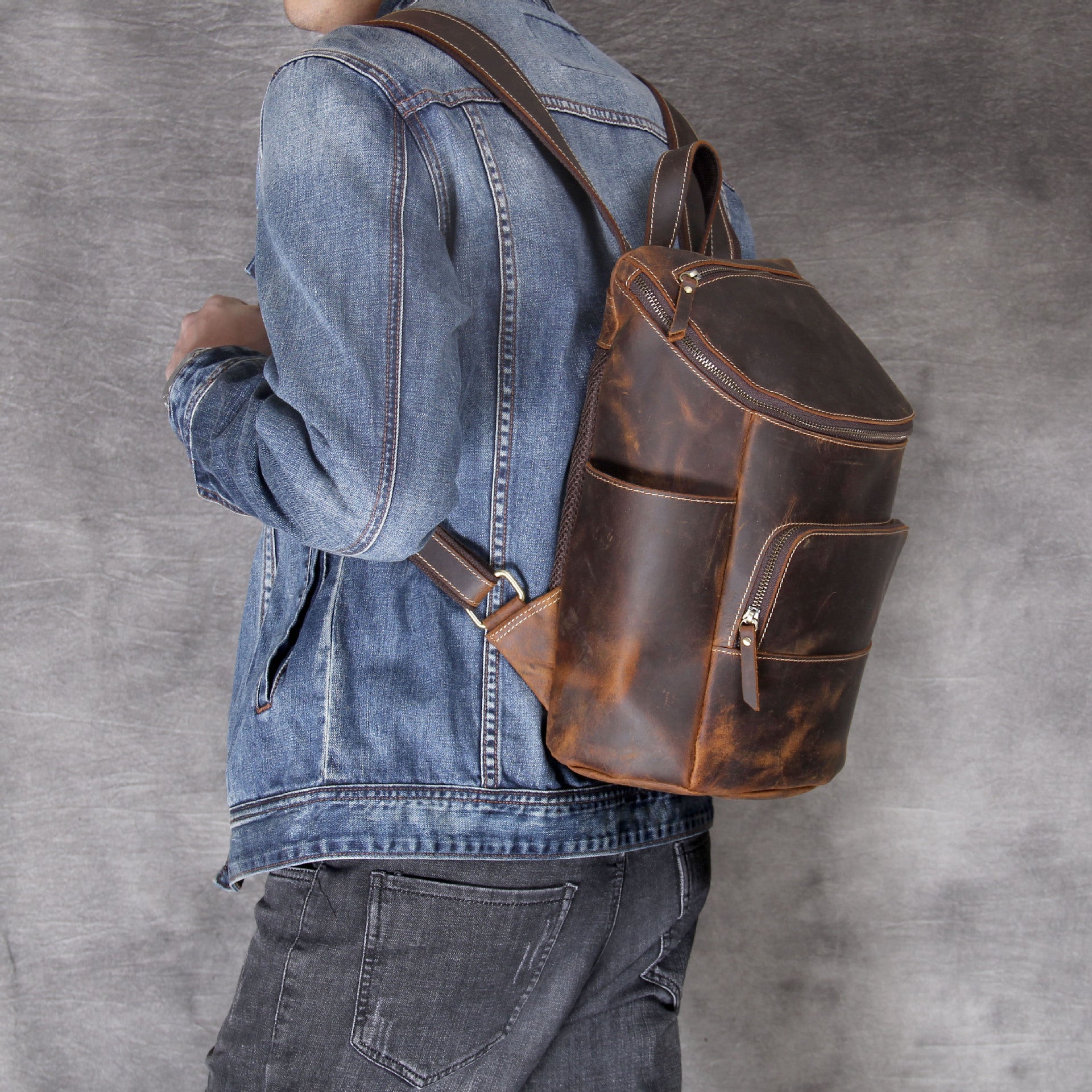 Sac à Dos en Cuir Rétro Chic
