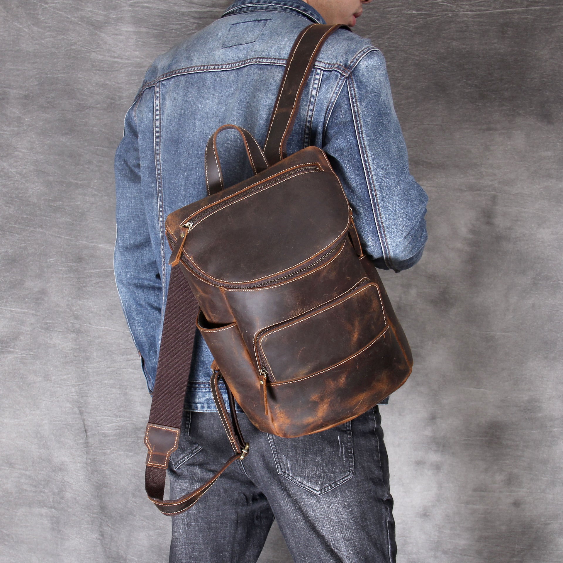 Sac à Dos en Cuir Rétro Chic